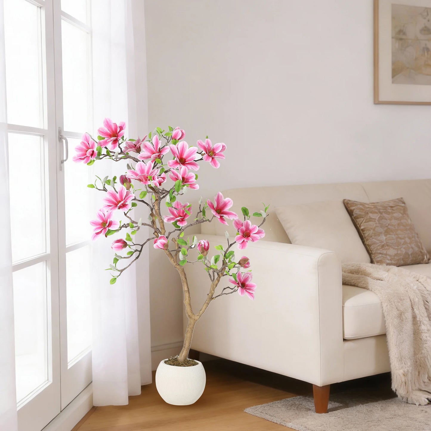 HiMISS Magnolia Artificial Tree For Home Decor In Pot