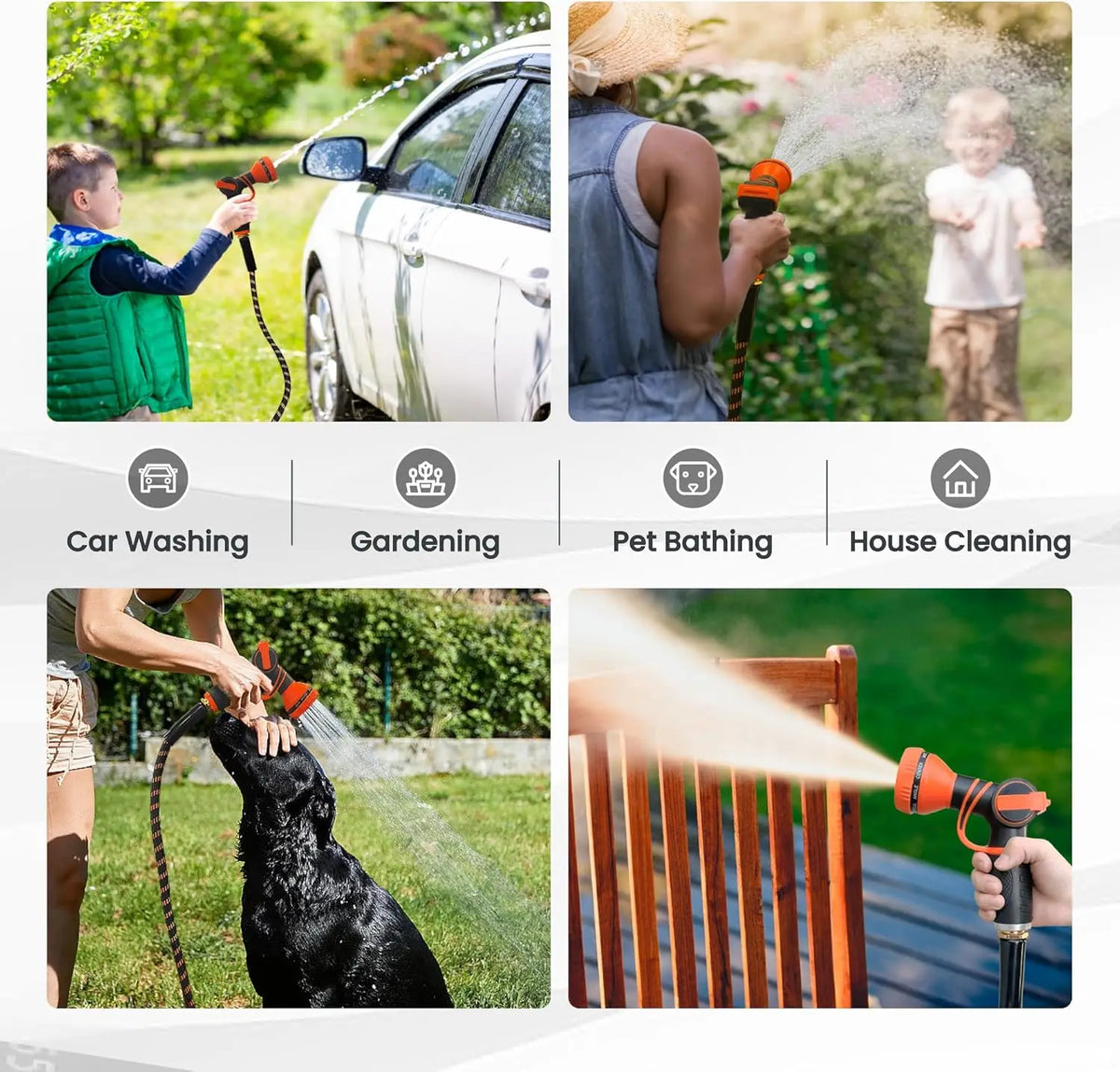 Giraffe Tools Non Expandable Garden Hose With Nozzle