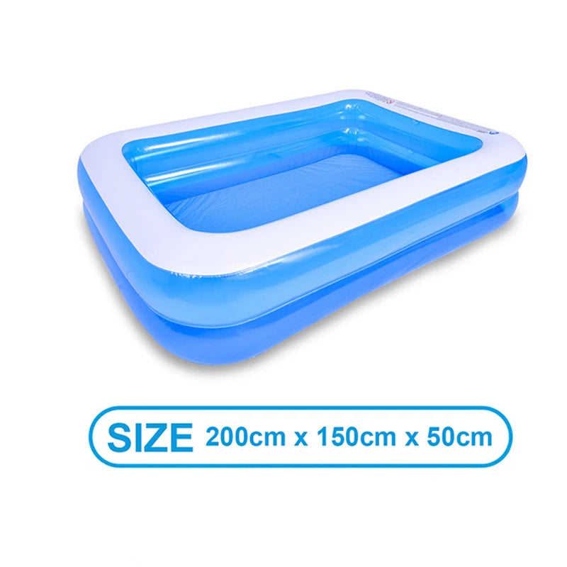 Kmoist Inflatable Rectangular Pool Large Family Outdoor Bathing Tub