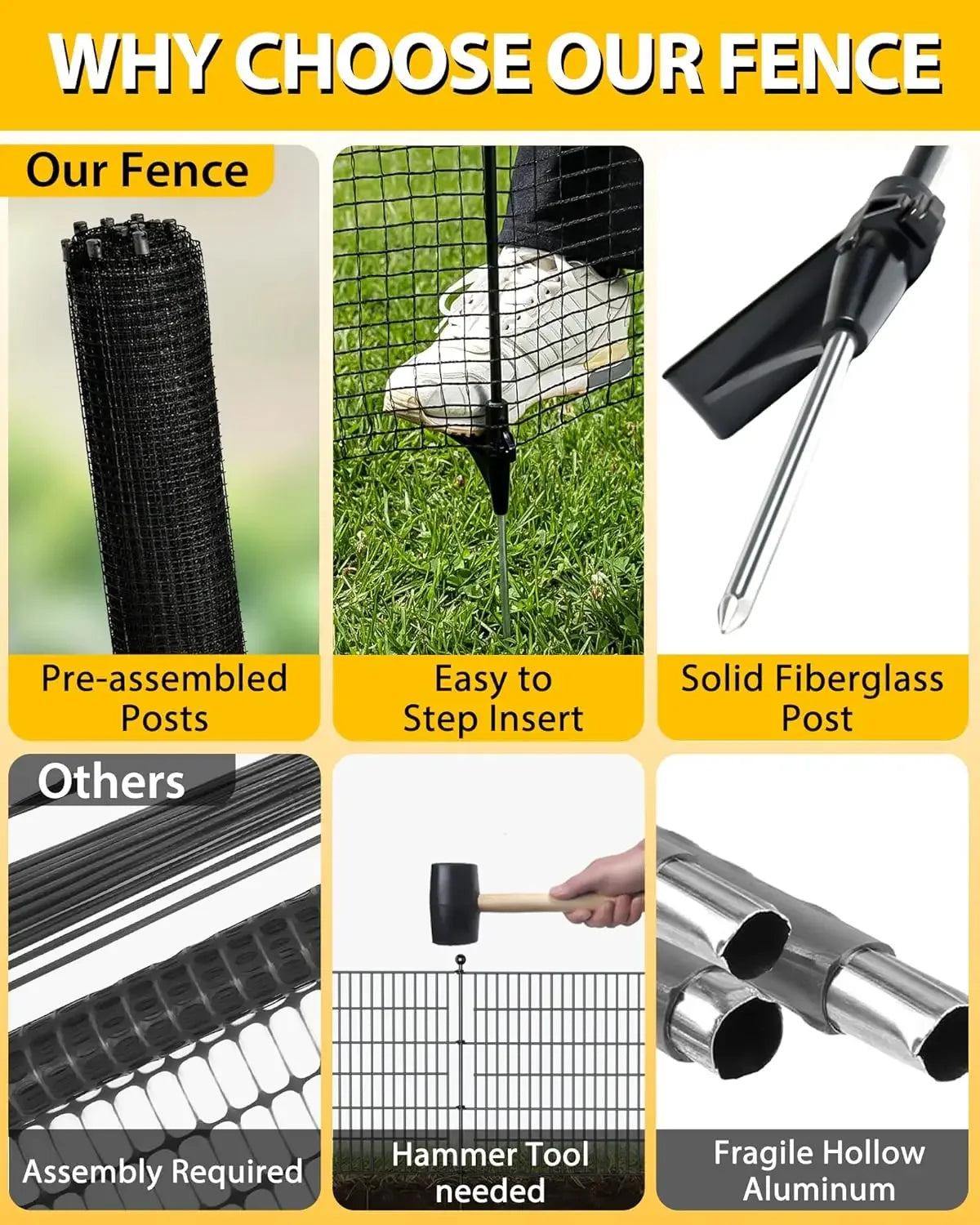 Temporary Fence With Posts Plastic Garden Fence For Animals