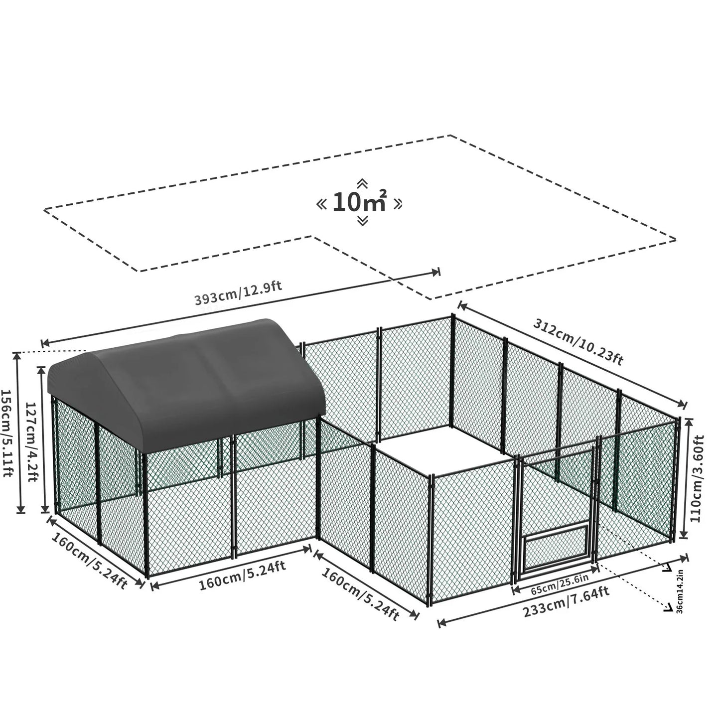 BORWART Heavy Duty Walk In Chicken Coop With UV Cover