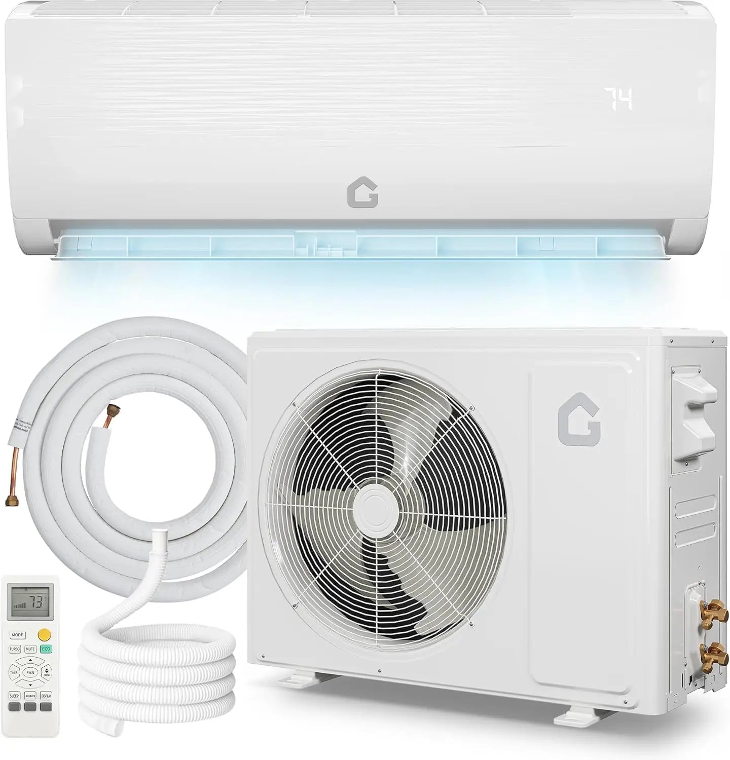 Garvee Smart 6-in-1 Inverter Split Climate Control Balanced System: 9000 BTU Cool Up to 450 Sq ft 115V 19 SEER2 6-in-1 Ductless Heat Pump Installation Kit Outside Framework Companion Component for Home Tool Kit Air Conditione