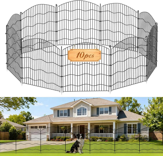 No Dig 10 Panel Garden Fence For Dogs Rabbits Outdoors