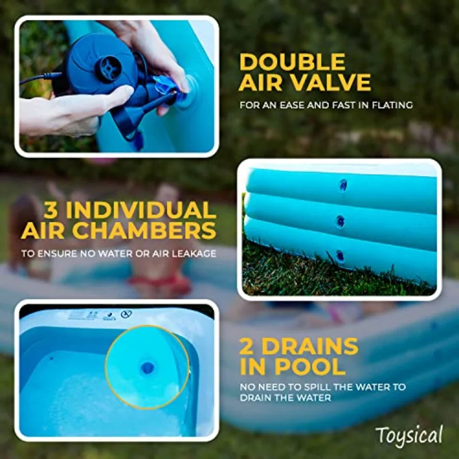 Durable Adult Inflatable Pool Float With Pump Includes Patches