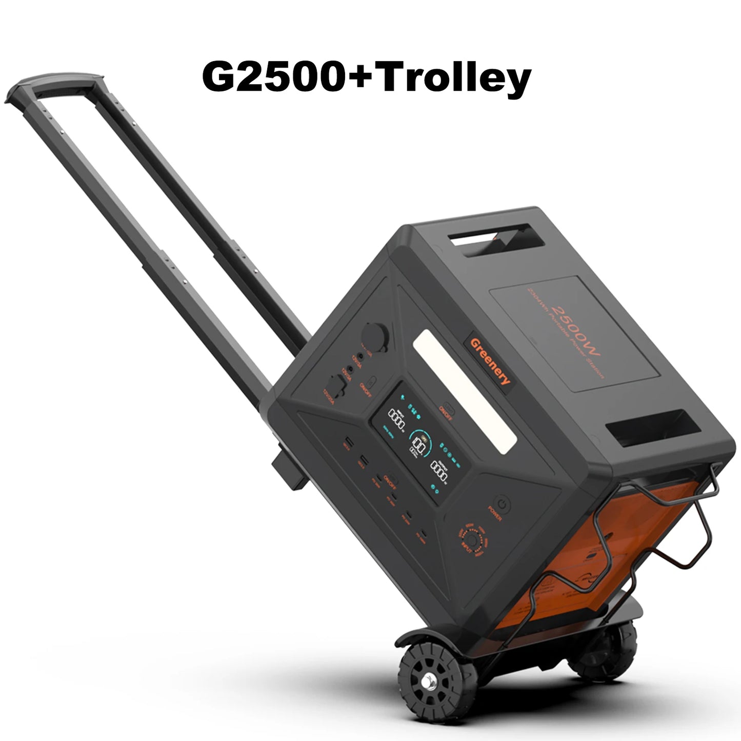 Greenery Portable Power Station 2500W Solar Generator With Cart