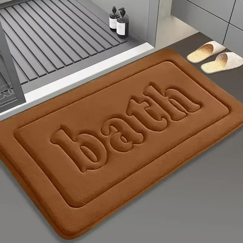 Non Slip Bathroom Floor Mat Water Absorbent Flannel Bath Rug