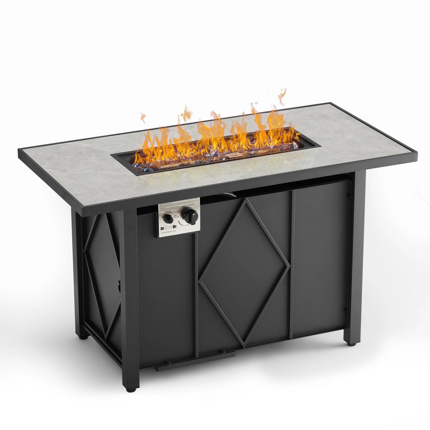 JHK Outdoor Propane Fire Pit Table For Patio 50000 BTU