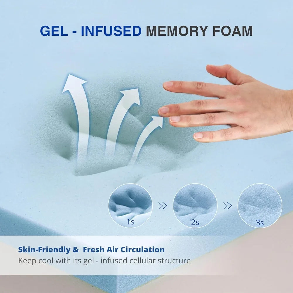 Gel Memory Foam Mattress Medium Firm For Back Pain Relief CertiPUR US Certified