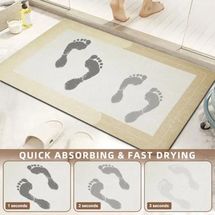 Diatomaceous Earth Bath Mat Quick Dry Non Slip Shower Mat