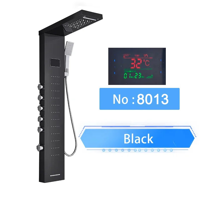 Shinesia LED Shower Panel With Waterfall Rainfall And Massage Jets