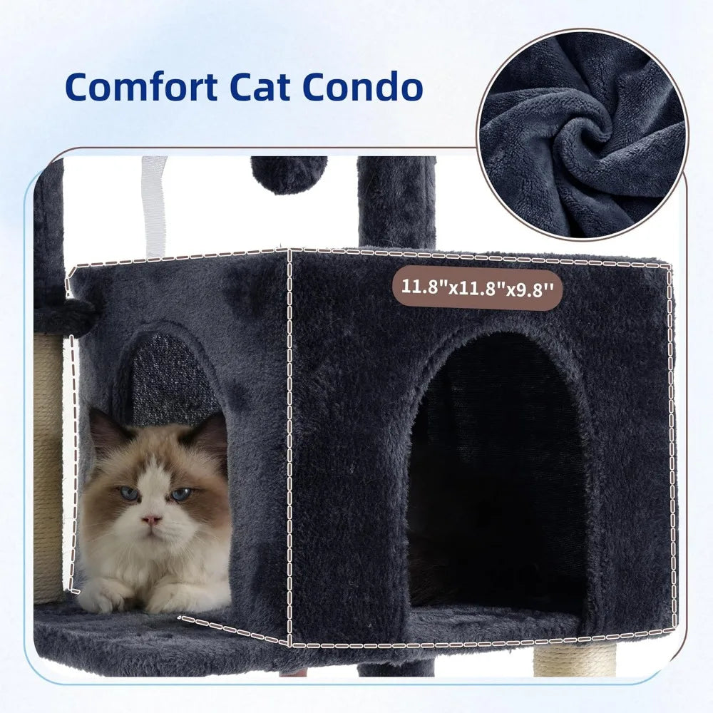 NBVCX Cat Tree Tower Indoor Steel Frame With Hammock Condo