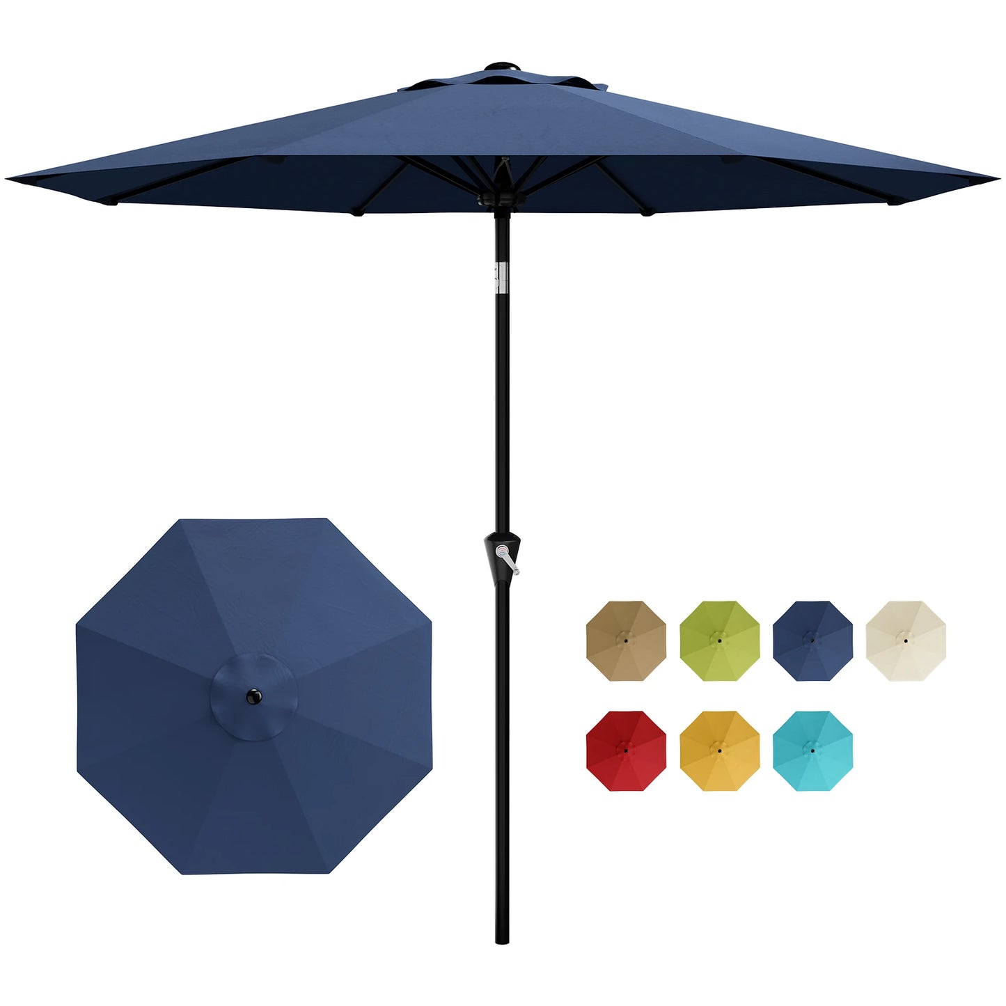 HiMISS Patio Market Umbrella With UPF 50 UV Protection