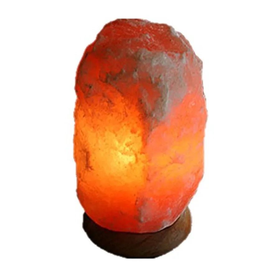 Natural Himalayan Salt Lamp With Wooden Base And Power Cord