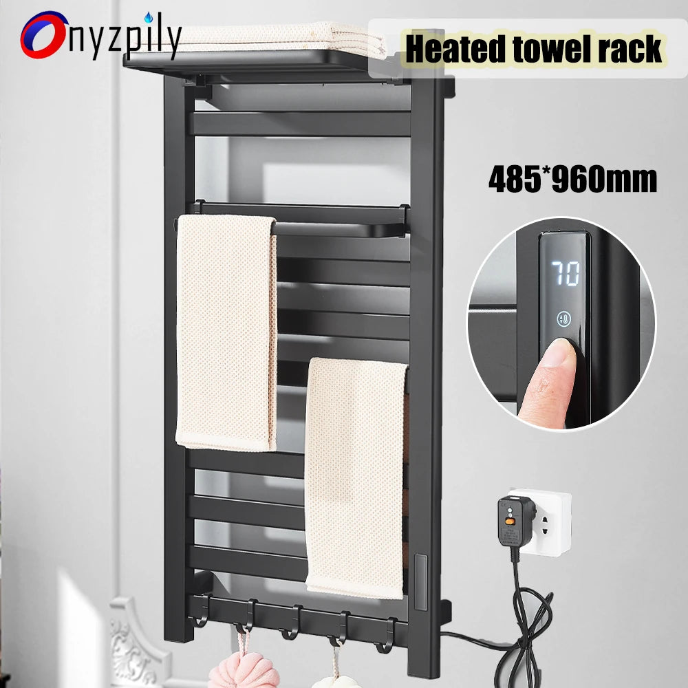 Onyzpily Electric Heated Towel Rack With Digital Thermostat