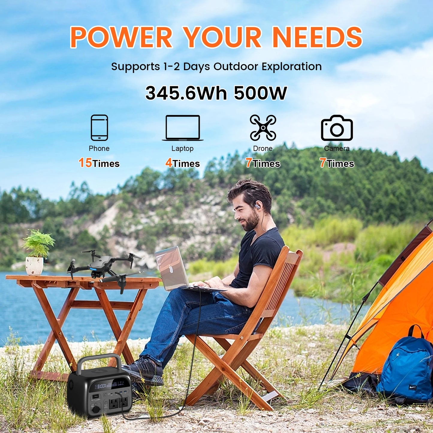 CTOLITY AP400 500W Solar Generator Portable Power Station LiFePO4