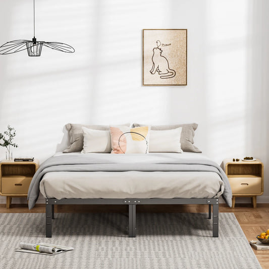 JHK Basic Metal Platform Bed Frame Sturdy Steel Construction