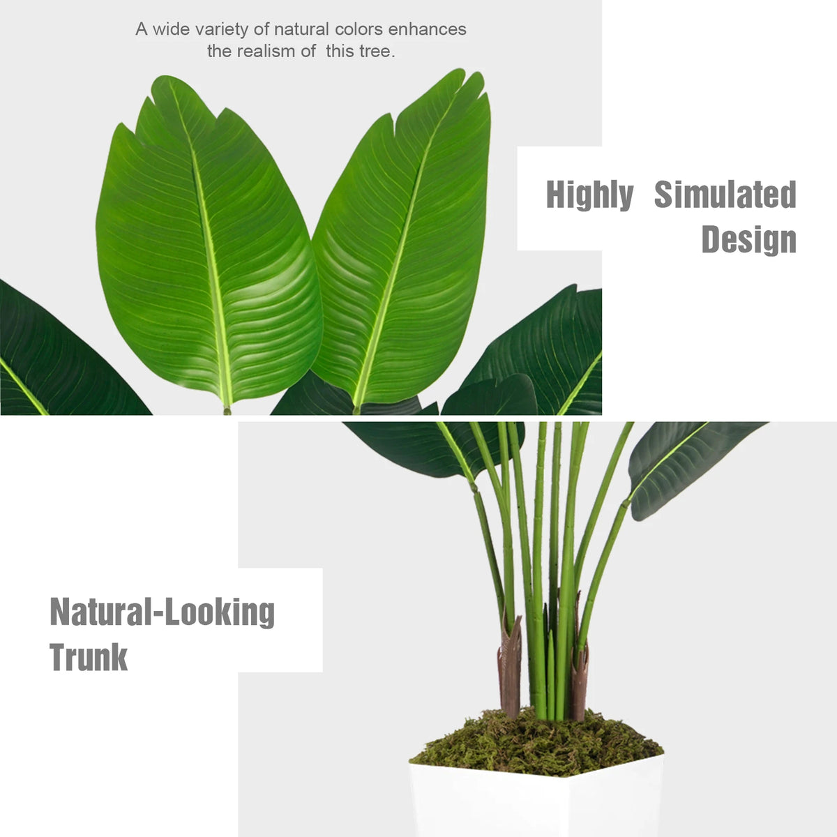 Olitree Artificial Bird of Paradise Plant With Decorative Planter