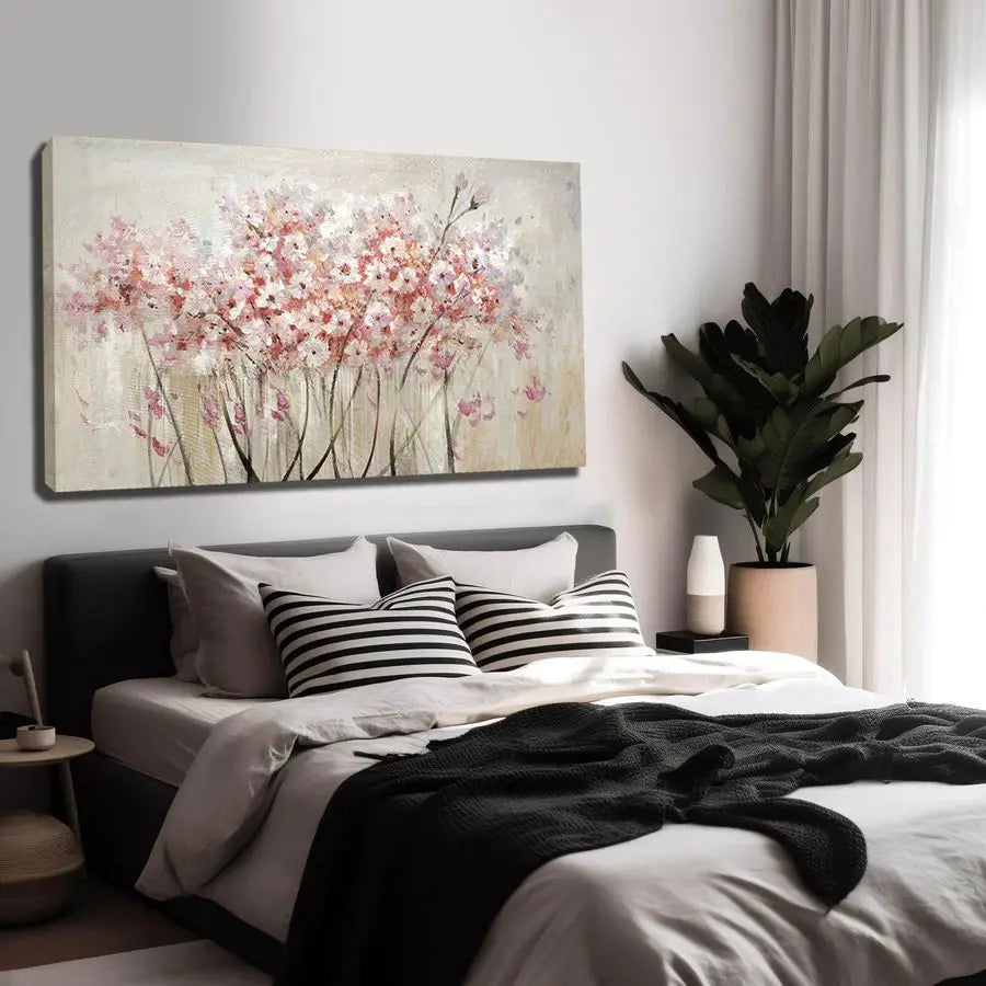 Floral Oil Painting Canvas Wall Art Modern Botanical Decor