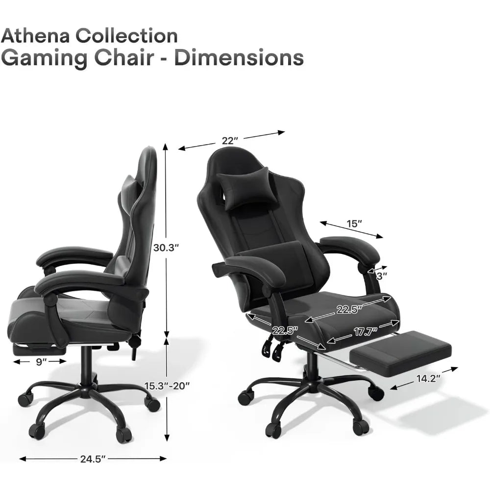 Athena Collection Carbon Fiber Gaming Chair With Ergonomic Support