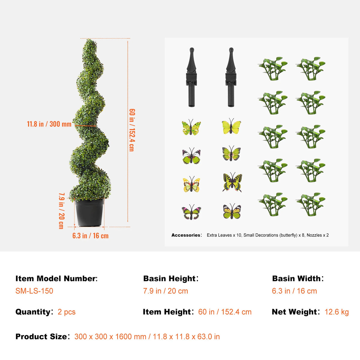 SucceBuy Artificial Boxwood Spiral Topiary Tree Outdoor Decorative Plant