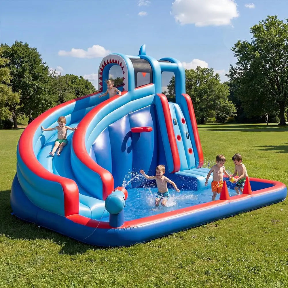 YTYIN Water Slide Backyard Bounce House With 450W Blower