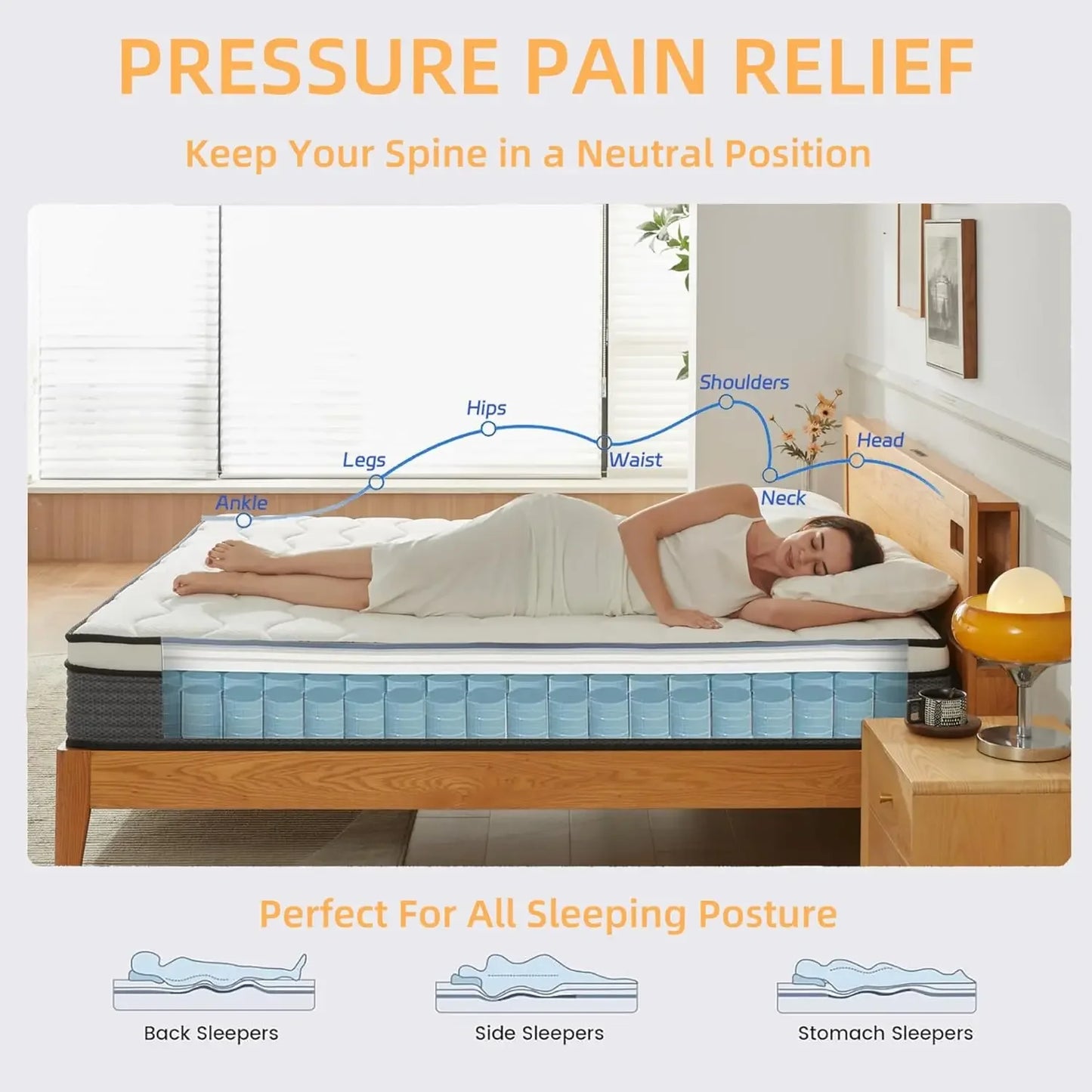 Memory Foam Hybrid Mattress With Individual Pocket Springs