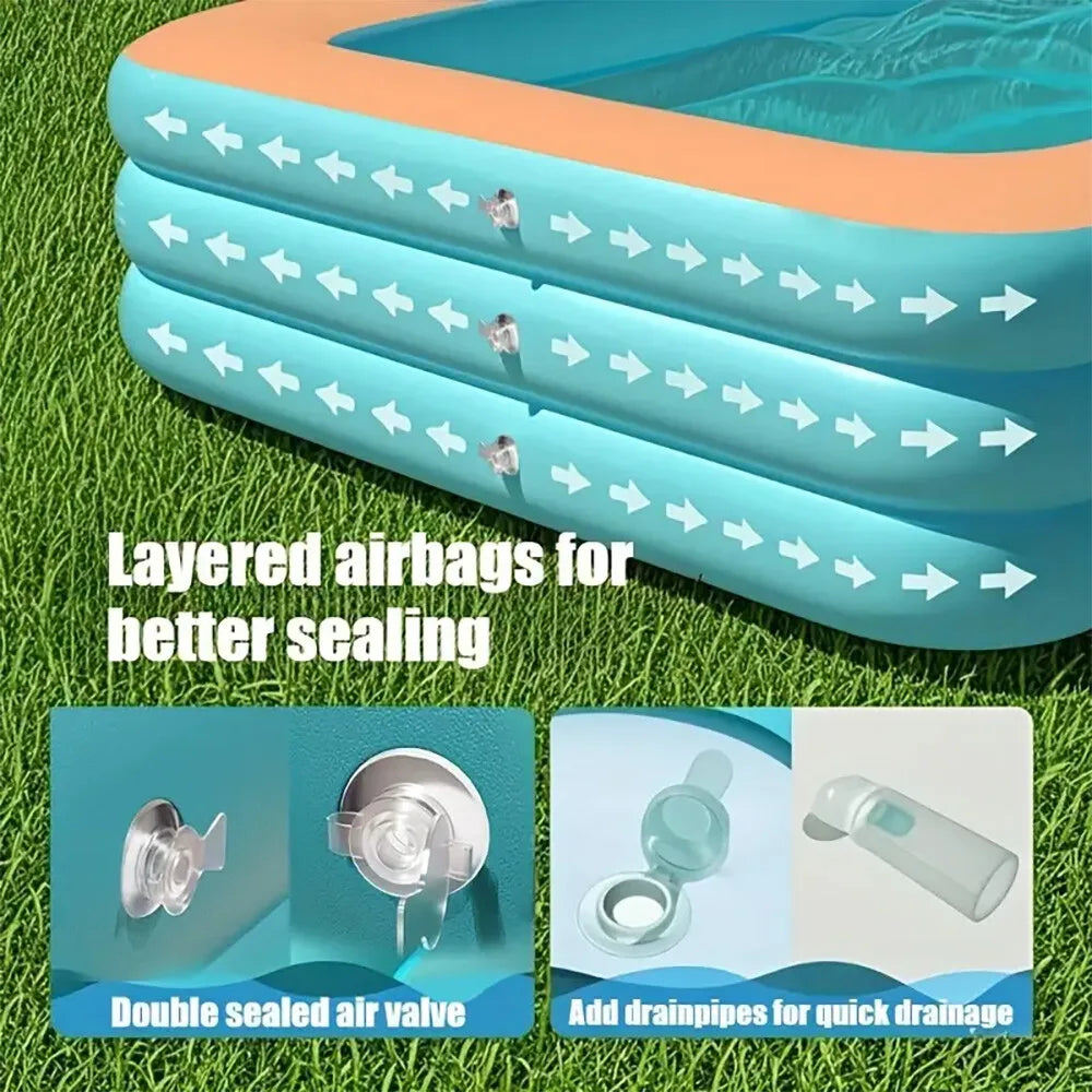 Family Inflatable Outdoor Pool for Kids and Adults