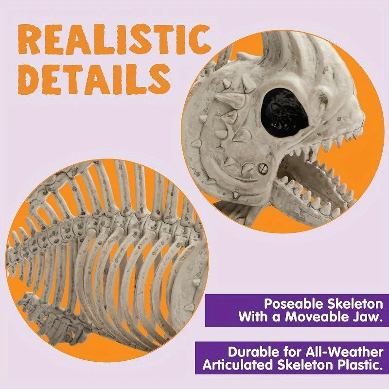Poseable Fish Skeleton Halloween Decor For Indoor Outdoor Parties