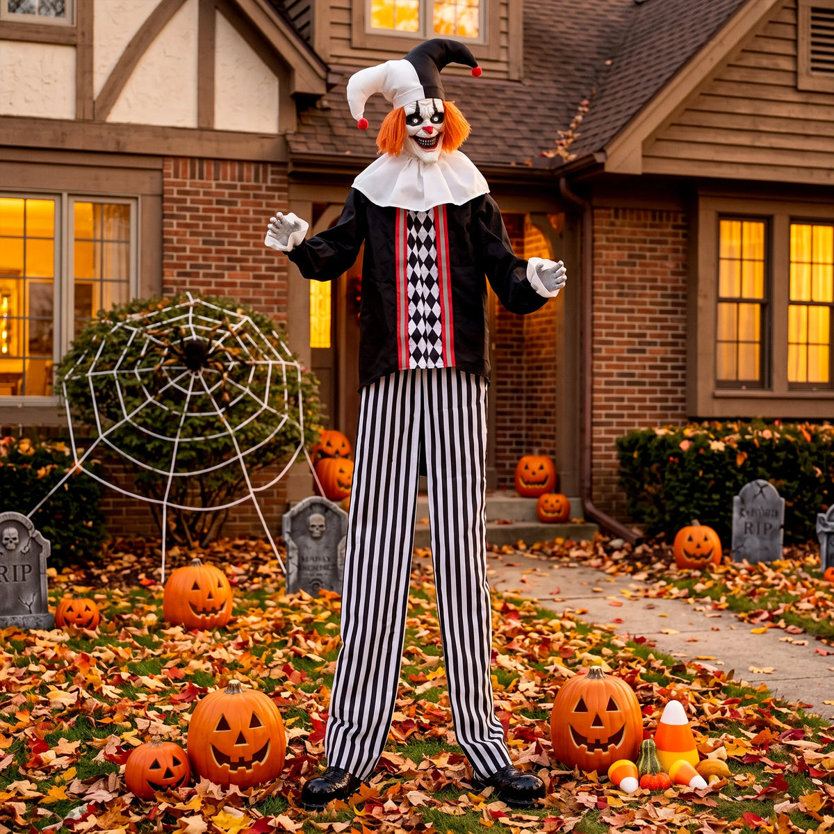 Animated Halloween Clown Decoration With Touch Activated Sound And Lights