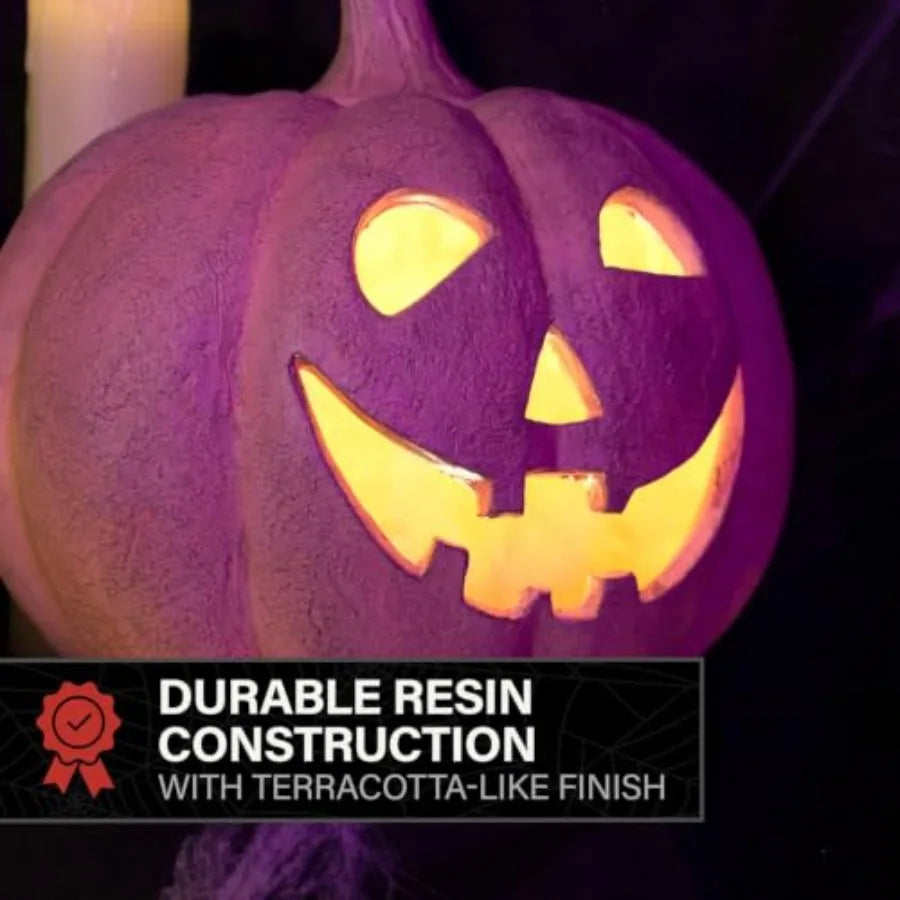 Lighted LED Jack O Lantern Halloween Decorations with Flickering Glow