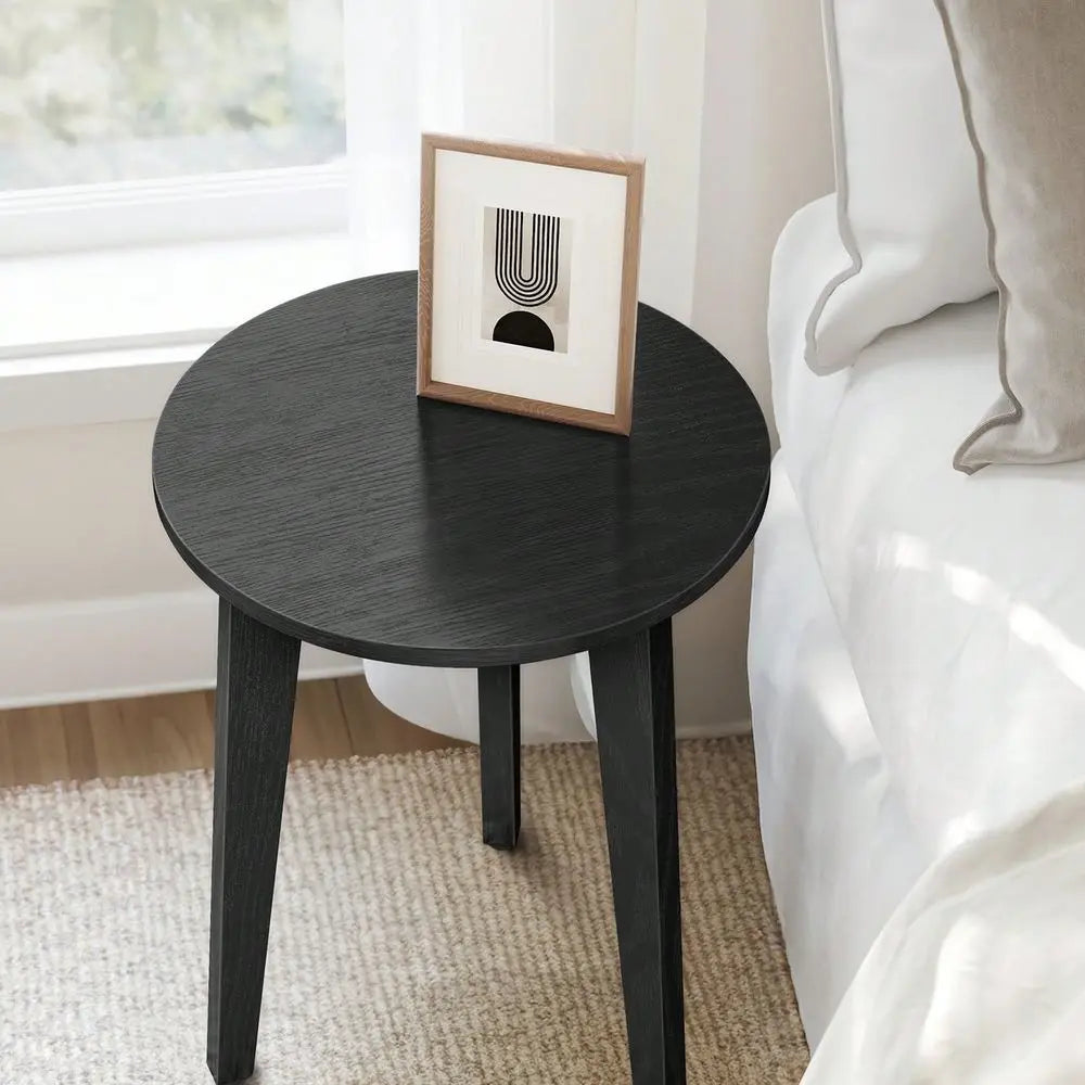 Round End Table With Tapered Legs For Living Room Decor