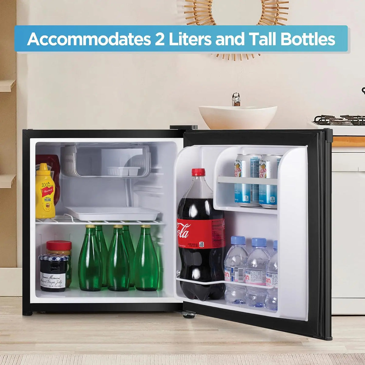 XMSJ Single Door Compact Refrigerator With Separate Chiller Compartment