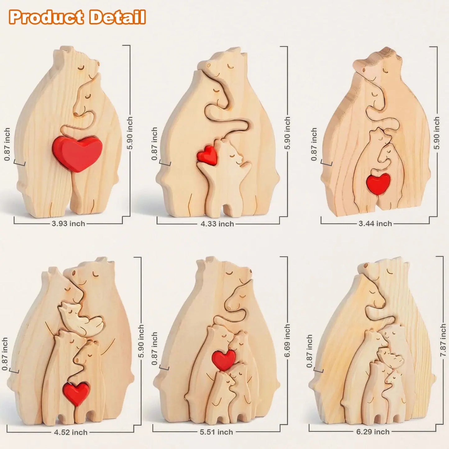 Bear Family Name Puzzle With Free Engraving For Home Desk