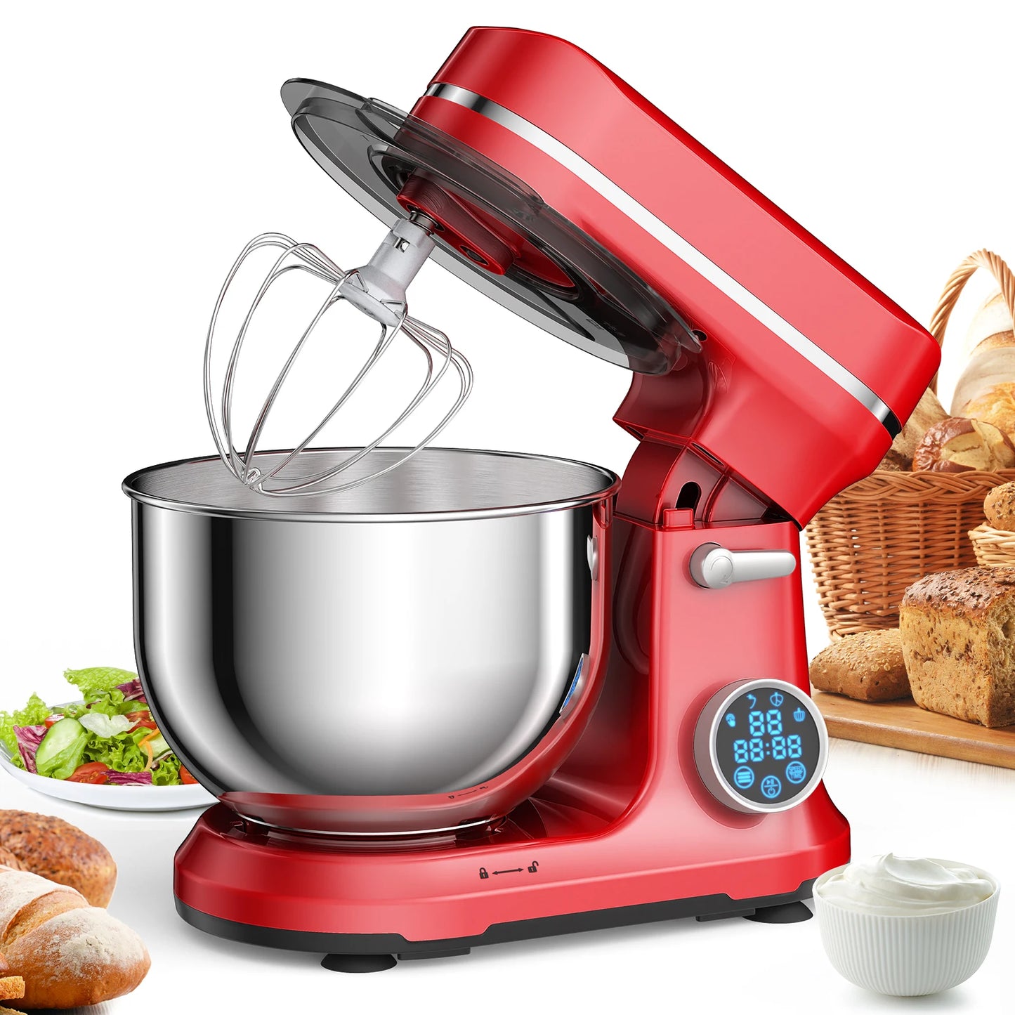 Biolomix 1200W Stand Mixer With 11 Speeds Digital OLED Display