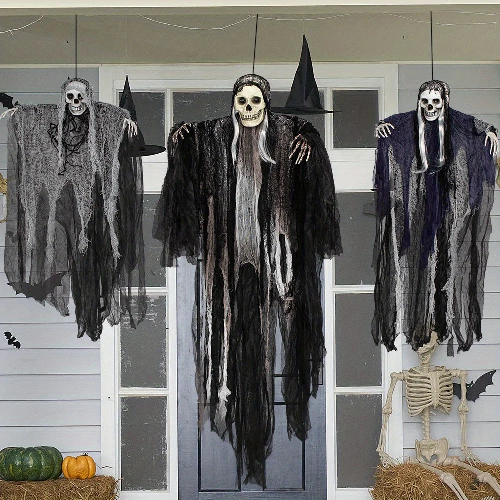Hanging Grim Reaper Skeleton Ghosts For Halloween Outdoor Decorations