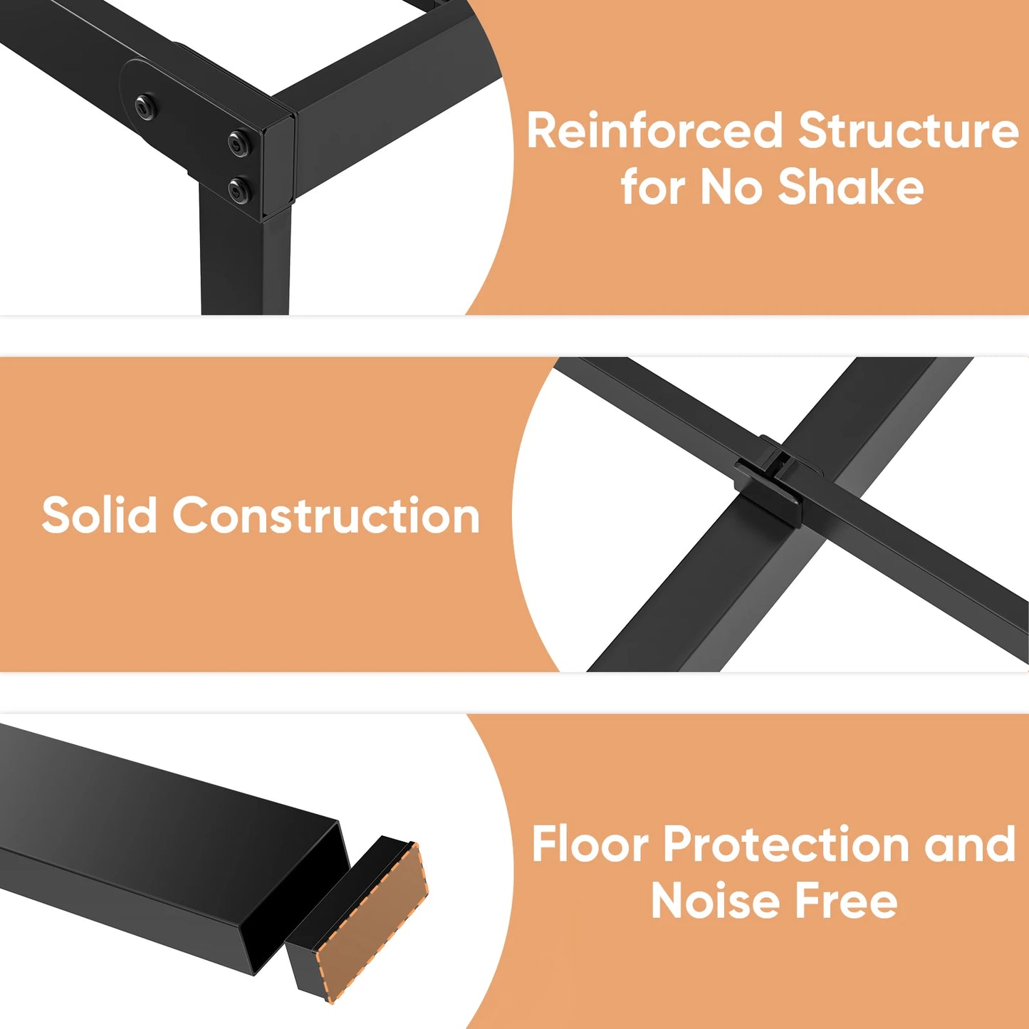 JHK Basic Metal Platform Bed Frame Sturdy Steel Construction