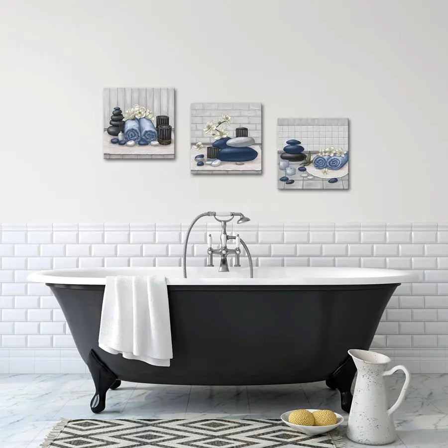 Zen Stone Orchid Canvas Wall Art Still Life For Bathroom