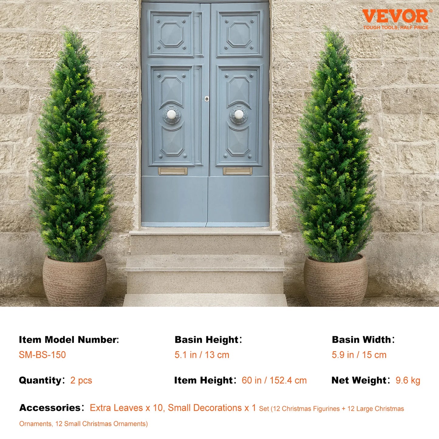 SucceBuy Artificial Cedar Topiary Tree for Home and Outdoor Decor
