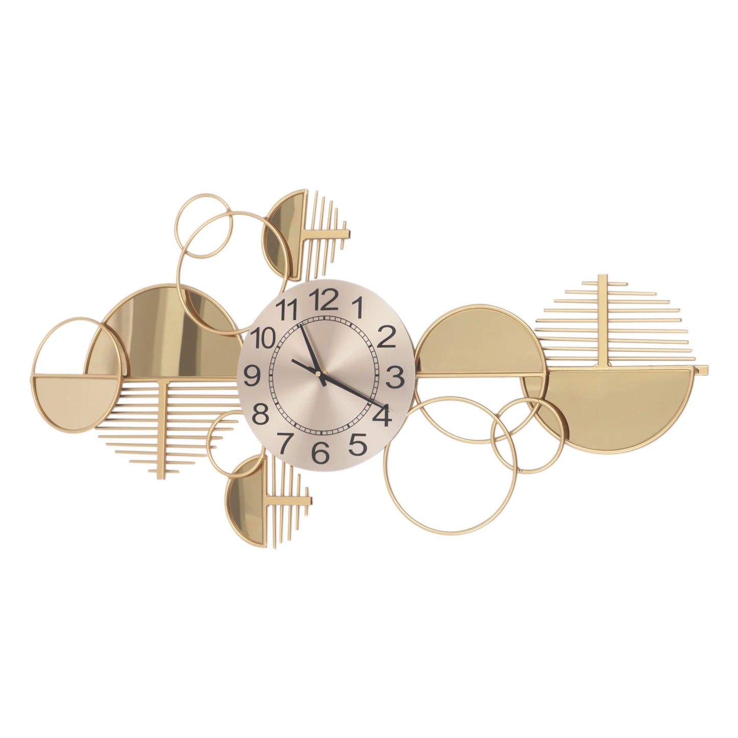 Creative Modern Metal Wall Clock Silent Battery Operated Minimalist