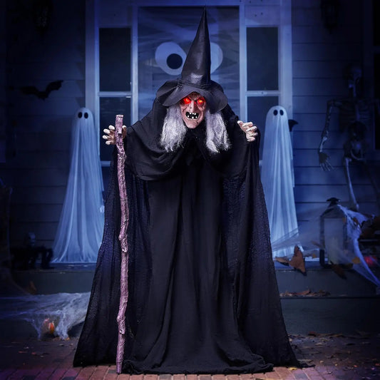 Joyfy Animatronic Witch Halloween Decor With Light Up Eyes