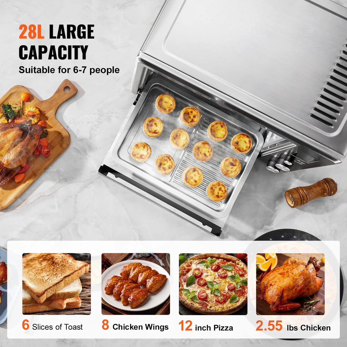 SucceBuy 13 In 1 Air Fryer Toaster Oven Convection 1800W