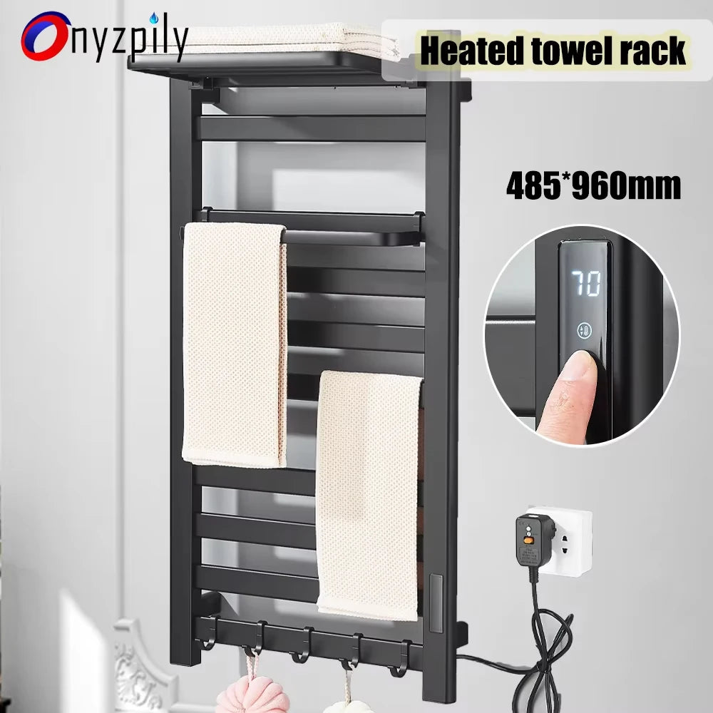 Onyzpily Electric Heated Towel Rack With Digital Thermostat
