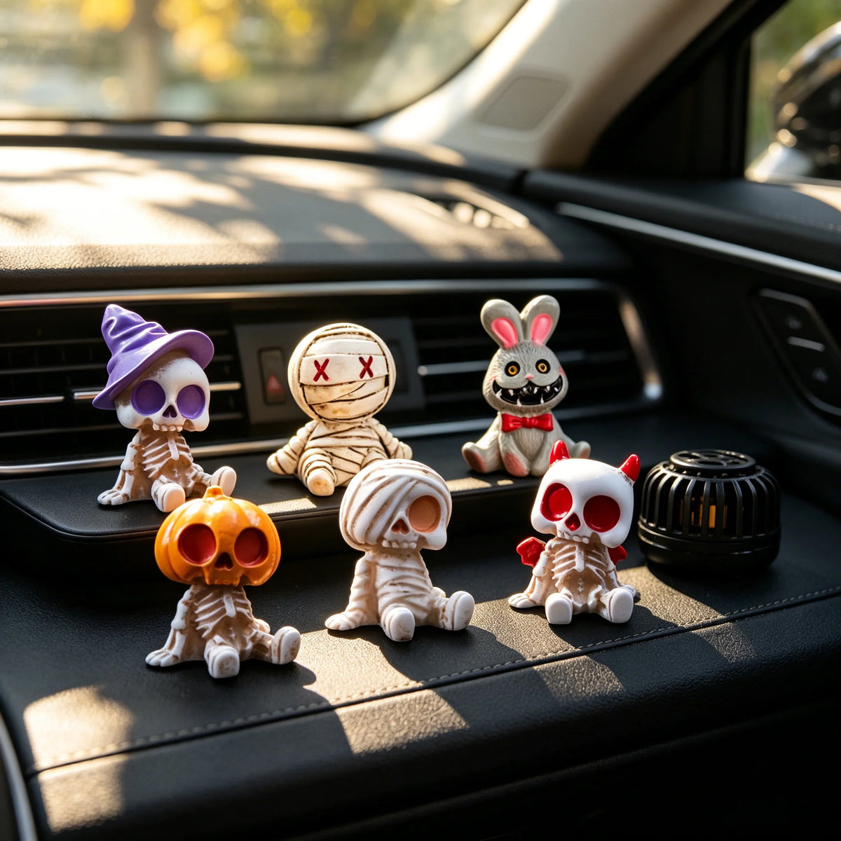 Halloween Resin Skeleton and Mummy Figurines for Spooky Decor