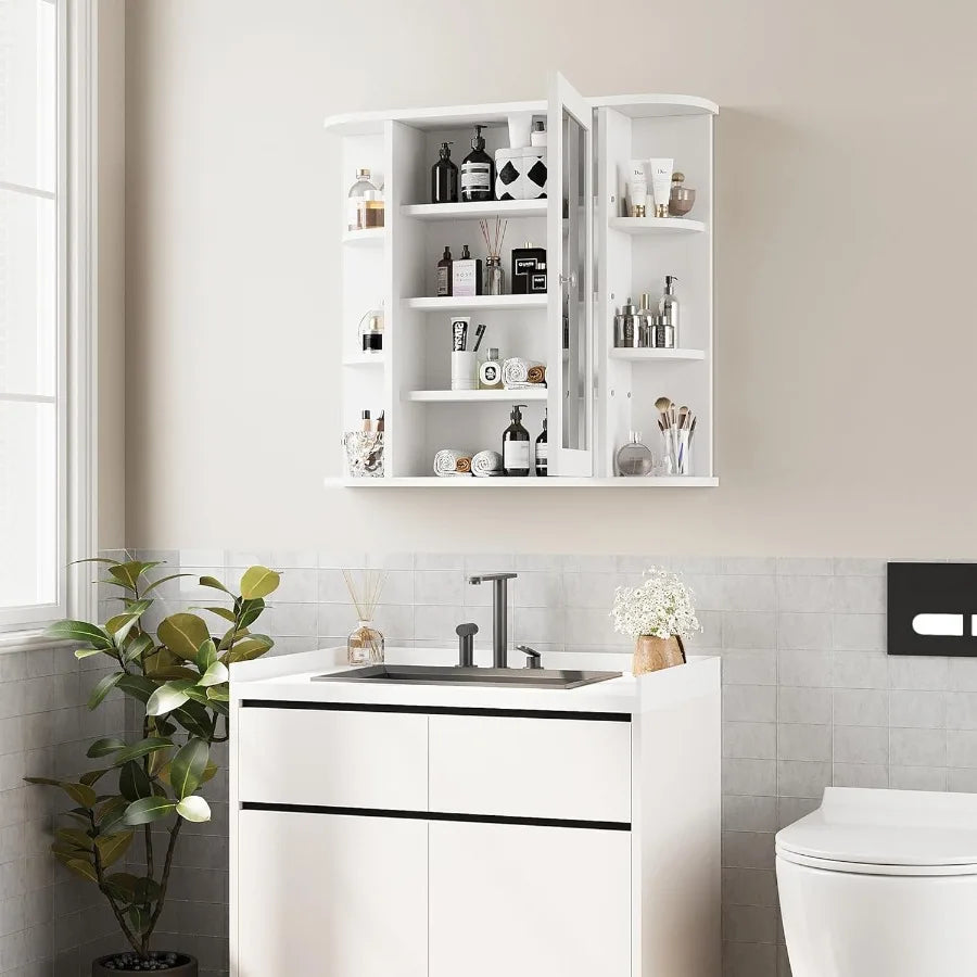 XIUWO Wall Cabinet With Mirror And Medicine Cabinet