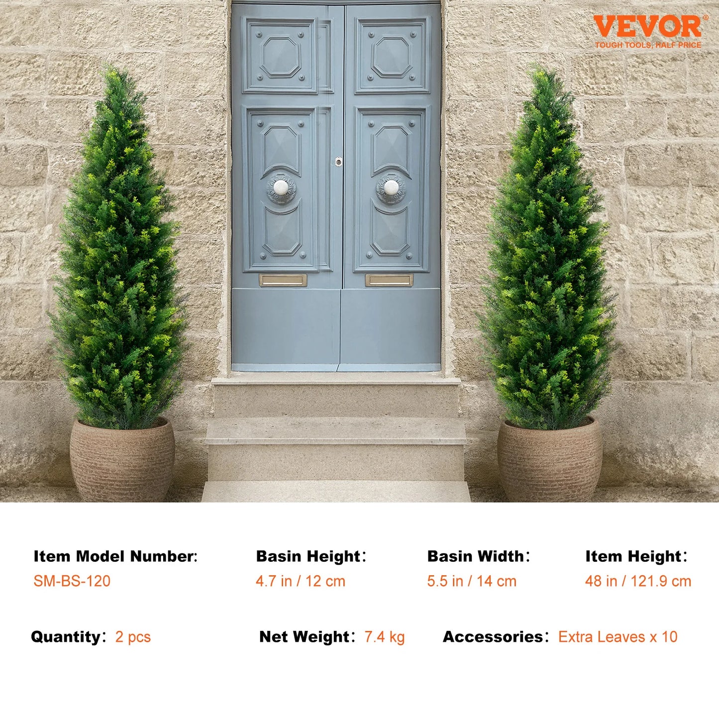 SucceBuy Artificial Cedar Topiary Tree for Home and Outdoor Decor