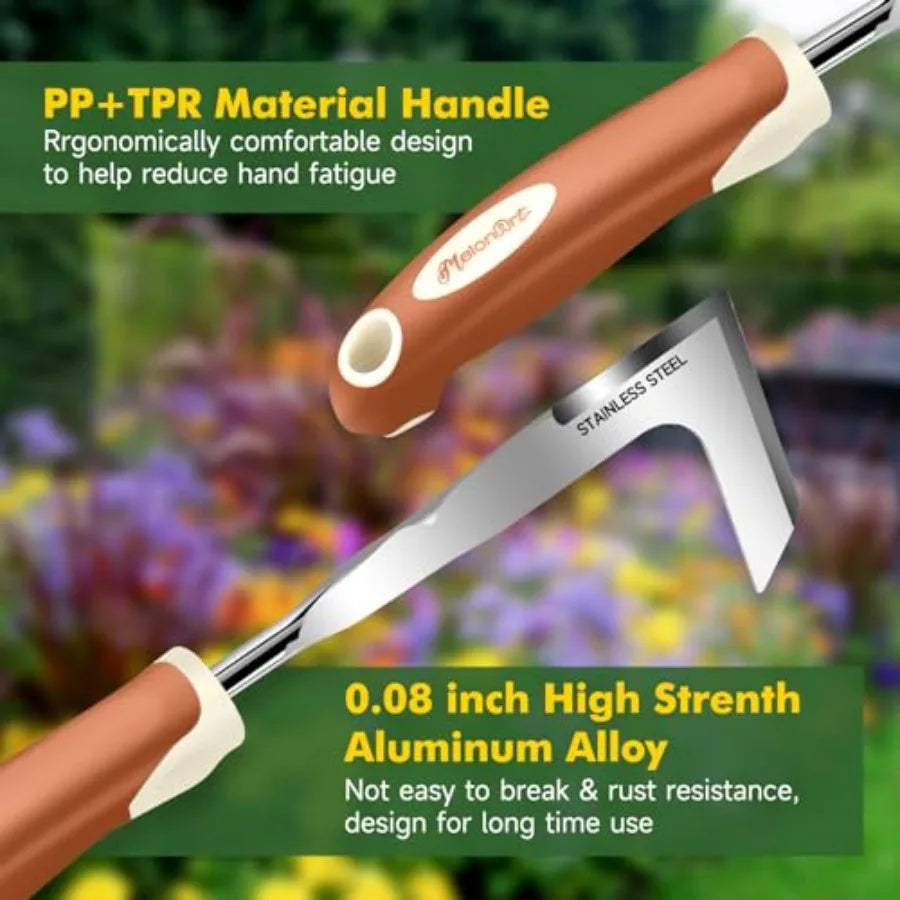Garden Tool Set 10 Pcs Heavy Duty Gardening Hand Tool Kit for Women Aluminum with Non Slip Ergonomic Handle Storage To