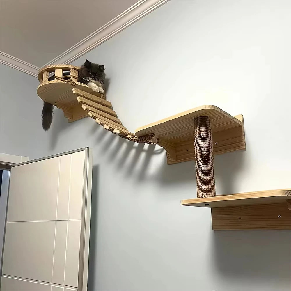Cat Bridge DIY Scratching Ladder For Cage And Tree Furniture