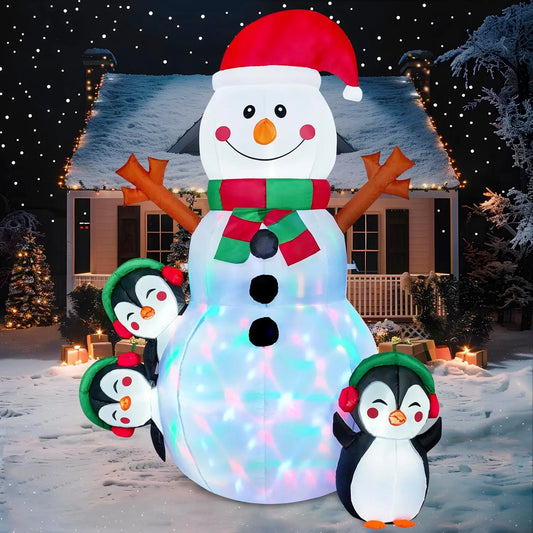 Joyfy Christmas Snowman Inflatable Outdoor Garden Ornament