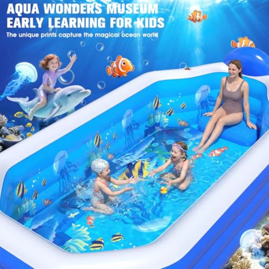 Oversized Inflatable Pool With Canopy For Adults And Seats
