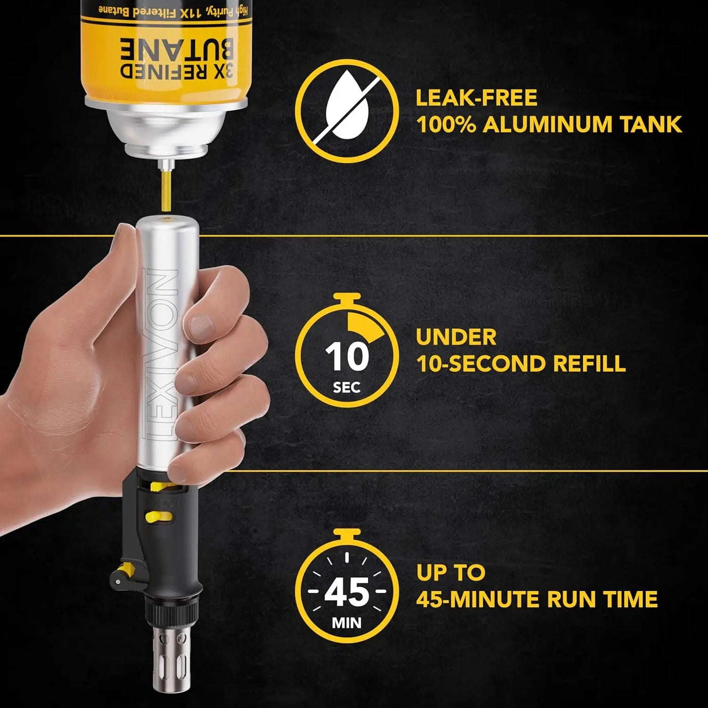 Cordless Butane Soldering Iron Kit with Adjustable Flame and 7-Tip Set | Pro Grade 125W Equivalent for Multi-Purpose Use